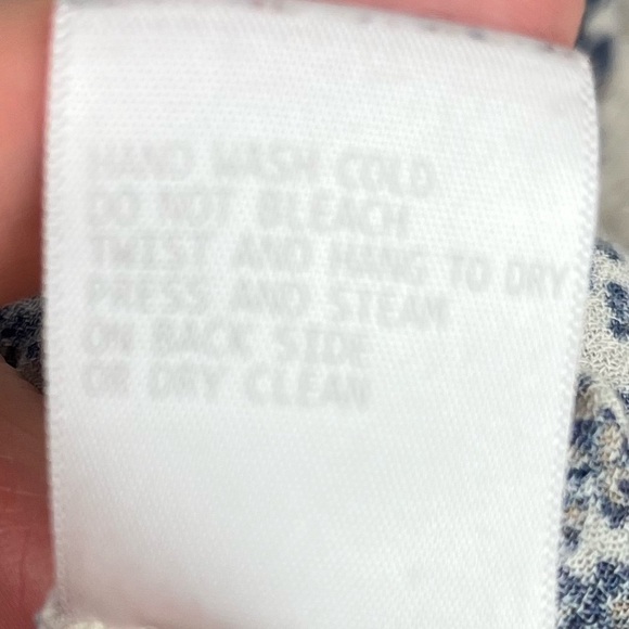 CYNTHIA ROWLEY Blouse Cottagecore Blue Floral Ditzy Top Medium - Picture 8 of 15